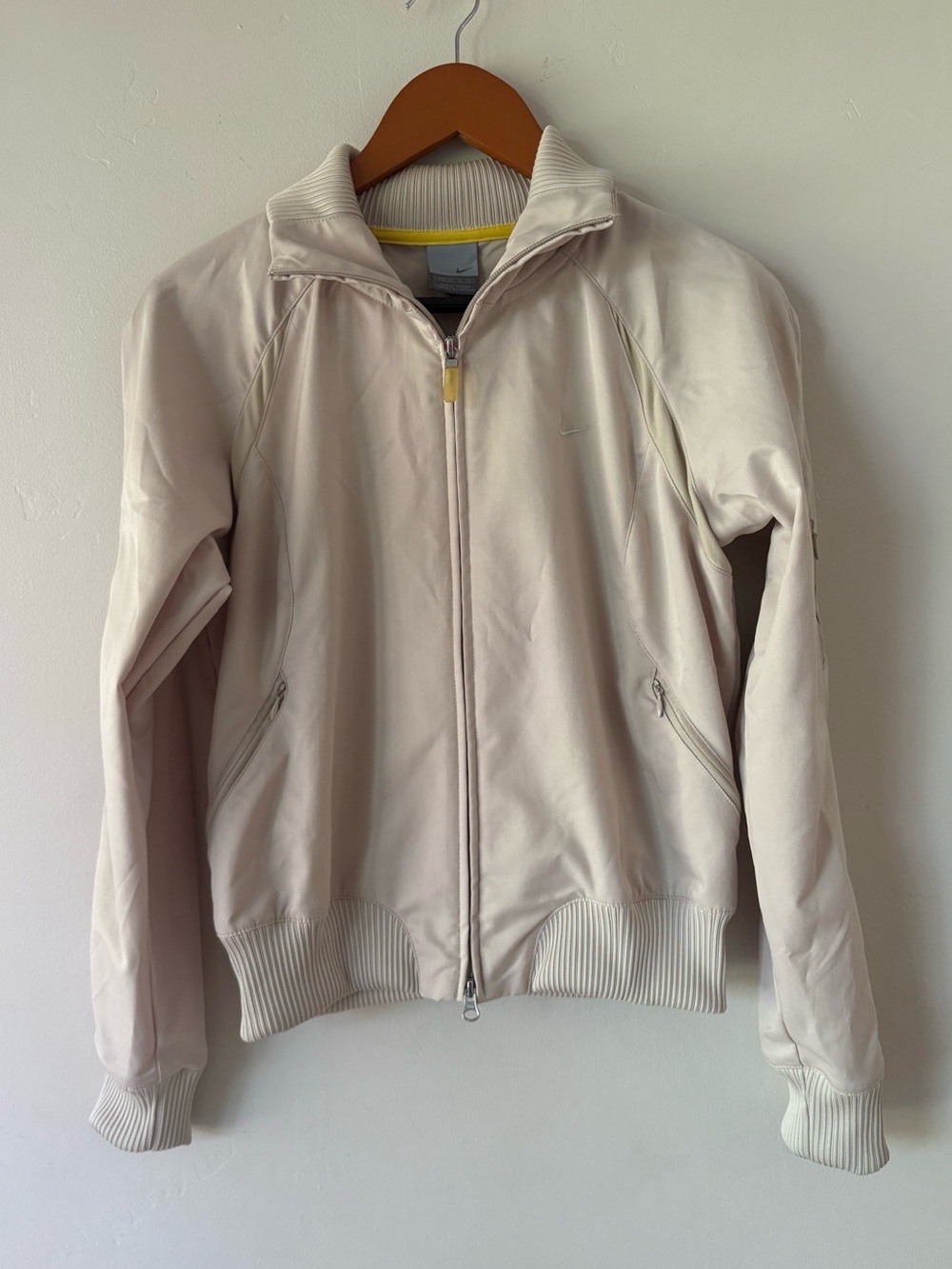 Nike Y2K Cream Full Zip Track Jacket Double Zip Medium